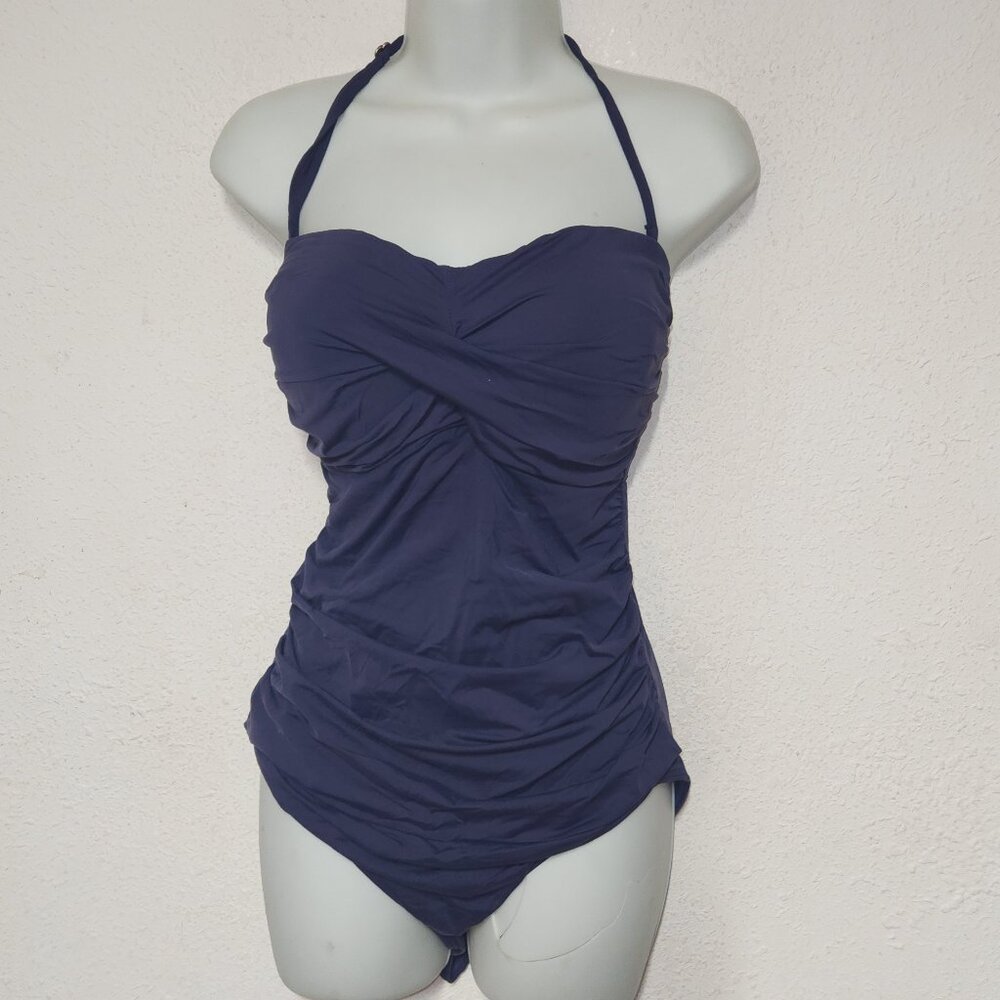 ANNE COLE one piece swimsuit, Blue in size Large